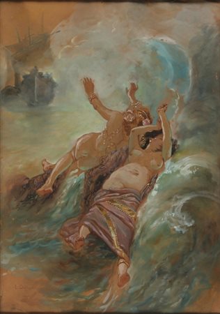 Edoardo Dalbono Napoli 1841 – 1915 Studio per il canto delle sirene olio su...
