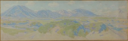 Pompeo Fabri Roma 1874 – 1959 Gli altipiani di Arcinazzo acquarello cm 29 x...