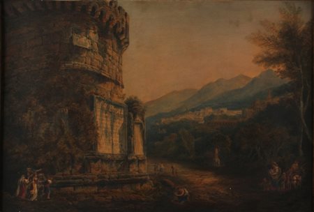 Abraham L. R.Ducros Yverdon 1748 – Losanna 1810 Mausoleo di Plauto contiguo a...