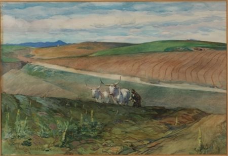 Giuseppe Carosi Roma 1883 – 1965 Osteria del bersagliere acquarello su carta...