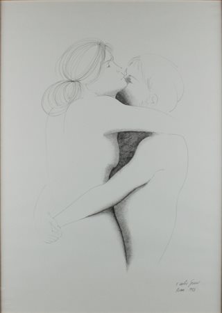 EMILIO GRECO Catania 1913 - Roma 1995 Amanti, 1978 China su carta, cm. 70 x...