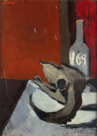 VIRGILIO GUZZI Molfetta 1902 - Roma 1978 Composizione, 1976 Olio su tela cm....