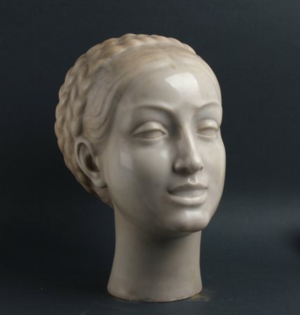 SCULTORE ITALIANO INIZI XX SECOLO Volto di donna Scultura in marmo bianco cm....