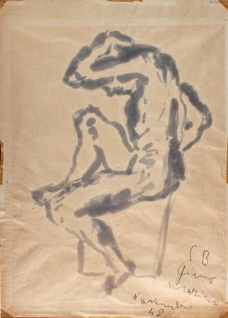 FILIPPO DE PISIS Ferrara 1896 - Milano 1956 Figura, 1953 ca. Inchiostro su...