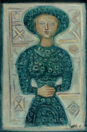 MASSIMO CAMPIGLI Firenze 1895 - Saint Tropez 1971 Figura di donna, 1963 Olio...