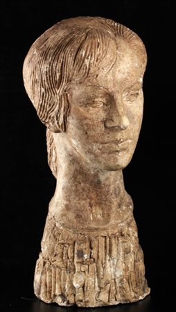 EMILIO GRECO Catania 1913 - Roma 1995 Volto di donna Scultura in gesso,...