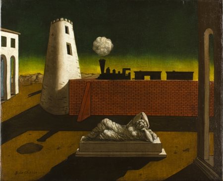 GIORGIO DE CHIRICO Volos 1888 - Roma 1978 Pittura metafisica - Piazza d'...