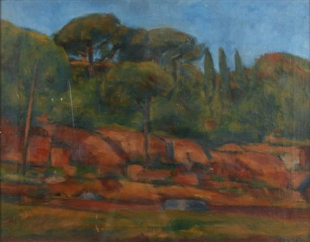 ORFEO TAMBURI Jesi 1906 - Parigi 1994 Villa Borghese, 1943 Olio su tela cm....