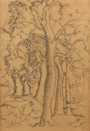 GIUSEPPE CESETTI Tuscania 1902 - 1990 Studio, 1940 ca. Matita su carta cm. 30...