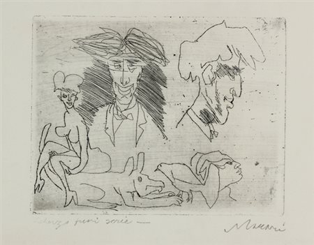 MINO MACCARI Siena 1898 - Roma 1989 Scherzo fuori serie Senza titolo Due...