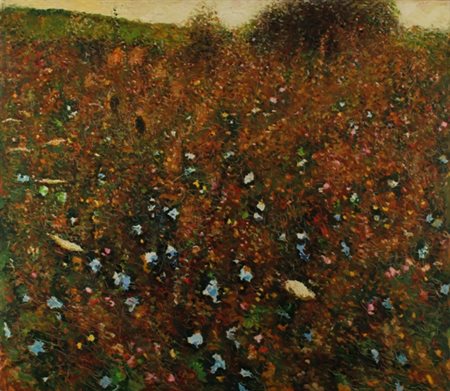 ETTORE DE CONCILIIS Avellino 1941 Natura, 1970 ca. Olio su tela cm. 145 x 165...