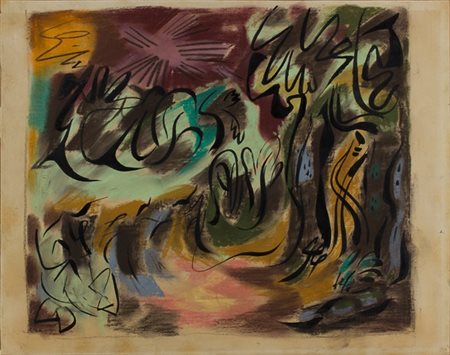 ANDRE' MASSON Balagny 1896 - Paris 1987 Sans titre, 1945 ca. Tecnica mista...