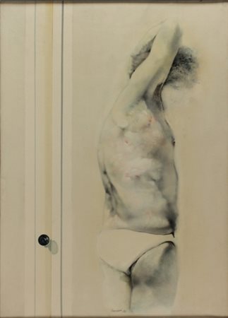 RENZO VESPIGNANI Roma 1924 - 2000 Nello specchio - autoritratto, 1971 Olio e...