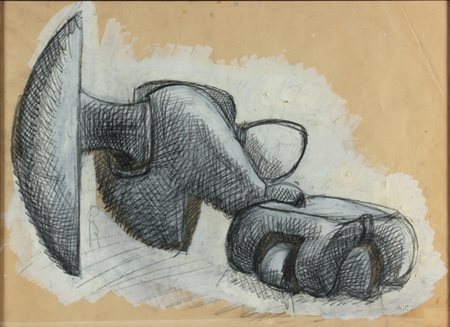 ANDREA CASCELLA Pescara 1920 - Milano, 1990 Senza titolo, 1951 Tecnica mista...