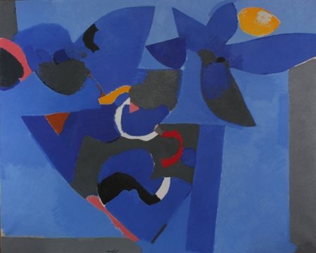 ANTONIO SCORDIA Santa Fè 1918 - Roma 1989 Chiaro di Luna, 1983 Olio su tela,...