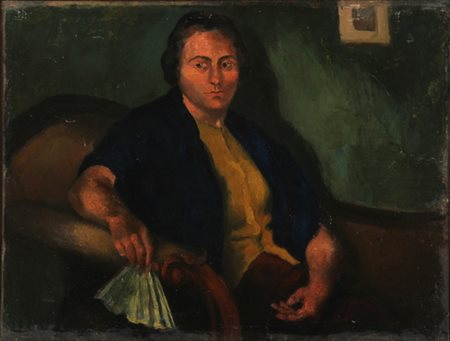 ALBERTO ZIVERI Roma 1908 - 1990 Ritratto, 1935 Olio su tela cm. 57 x 76 Firma...