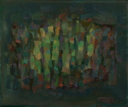 ENZO BRUNORI Perugia 1924 - Roma 1993 Alla sera, 1970 Olio su tela, cm. 50,5...