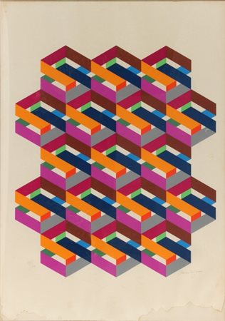 RENATO BARISANI Napoli 1918 - 2011 Senza titolo Serigrafia, ex. 2/50 Misure...