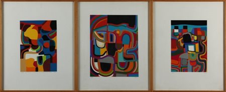 ALBERTO BURRI Città di Castello 1915 - 1995 Trittico E, 1979 Tre serigrafie a...