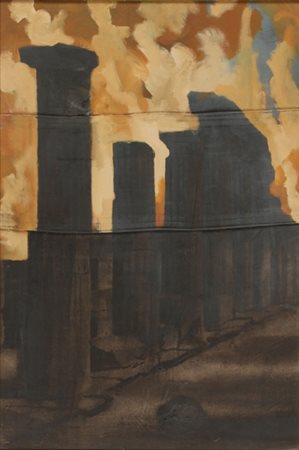 LUCA PIGNATELLI Milano 1962 Pompei, 2003 Olio su telone ferroviario cm. 90 x...