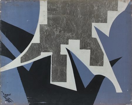 ENRICO DE TOMI Venezia 1912 - Roma 1983 Omaggio a Balla, 1970 ca. Olio e...