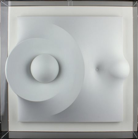 HECTOR RIGEL Italia 1957 Superficie bianca 27 Vernice acro vinilica su tela...