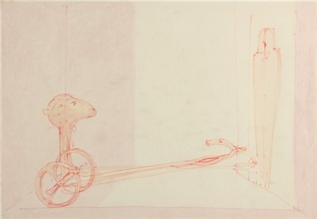 FABRIZIO CLERICI Milano 1913 - Roma 1993 Senza titolo Tecnica mista su carta,...