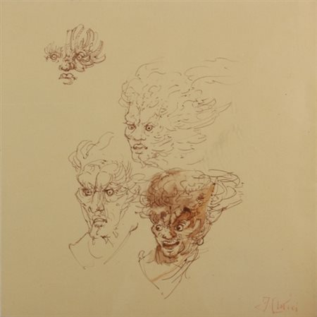 FABRIZIO CLERICI Milano 1913 - Roma 1993 Senza titolo, 1970 Inchiostro su...