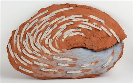 FAUSTO CHENG Italia 1946 Poesia visiva, 1984 Terracotta dipinta con scritte...