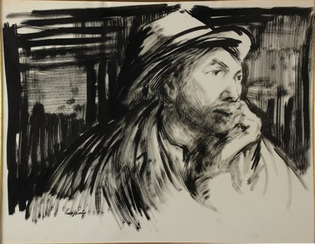 DOMENICO PURIFICATO Fondi 1915 - Roma 1984 Figura China su cartoncino, cm. 50...