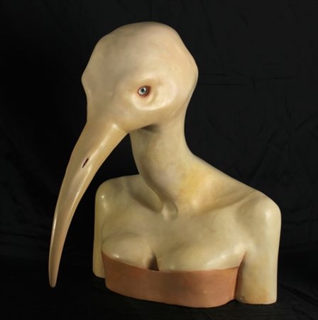 MONICA GRYCKO Varsavia 1970 Ibis Terracotta dipinta a freddo cm. 56 x 47 x 30...