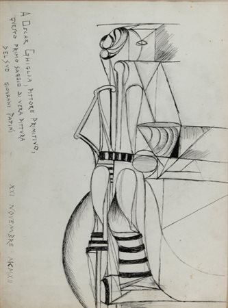 GIOVANNI PATINI Firenze 1881 - 1956 Vera pittura, 1912 China su carta, cm. 33...