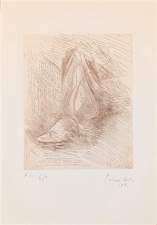 Felice Primo (L'Aquila, 1977 - ) 
Natura morta di pere 
litografia cm 49,6x34,5