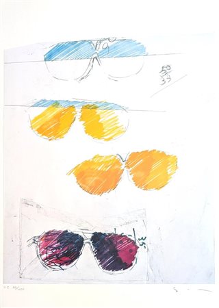 Mario Schifano (Homs, 20/09/1934 - Roma, 26/01/1998) 
Senza Titolo 
Serigrafia materica cm 50x70