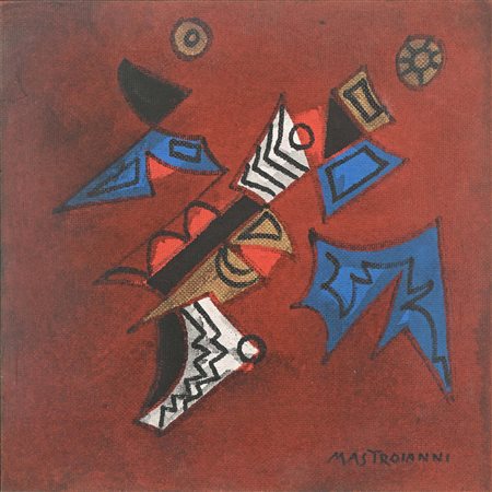 Umberto Mastroianni Senza titolo Olio su faesite cm 35x35 Firma in basso a...