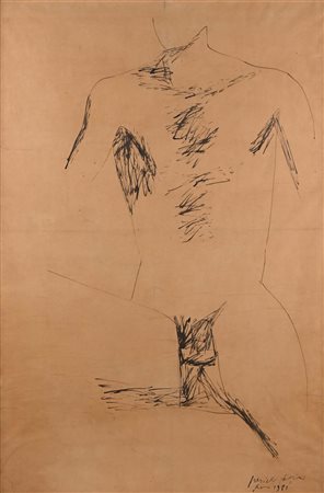 Pericle Fazzini Torso Maschile 1931 Inchiostro su carta cm 143x96 - in...