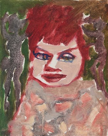 Mino Maccari Figura Olio su cartone telato cm 25x20 - in cornice cm 60x50...