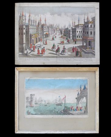 City view and a view of the port of Constantinople