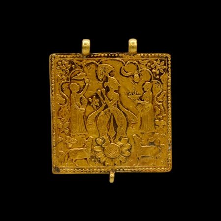 A gold foil plated pendant