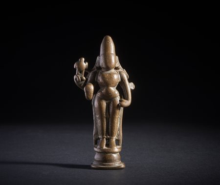 A copper alloy figure of Lord Vishnu