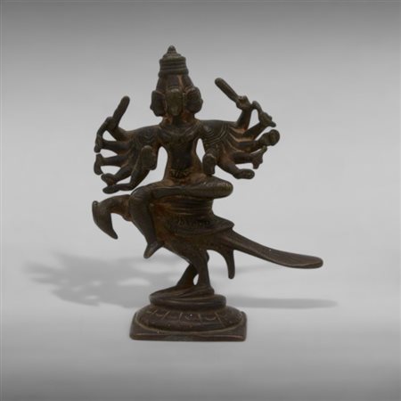 Bronze figure of Karttikeya on the peacock