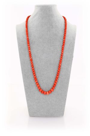Collana ad 1 filo in corallo e oro Oro giallo 750/000, corallo rosso in...