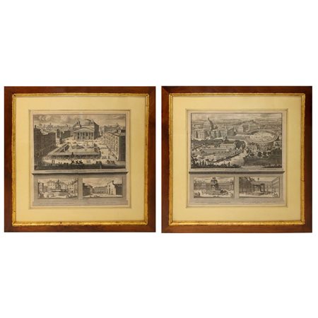 Coppia di incisioni romane