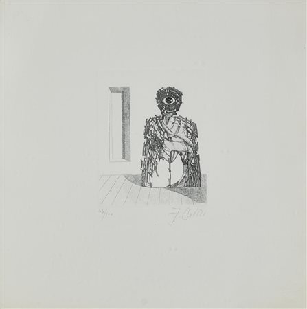 Fabrizio Clerici VARIAZIONI TEBANE, 1982 acquaforte, cm 14x10, su foglio cm...