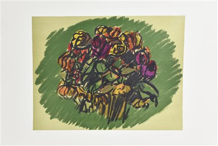 Ennio Morlotti ROSE litografia, cm 50x70; es. P.A. firma e tiratura...