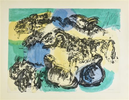 Bruno Cassinari SENZA TITOLO serigrafia, cm 48x60; es. 25/75 firma, tiratura...