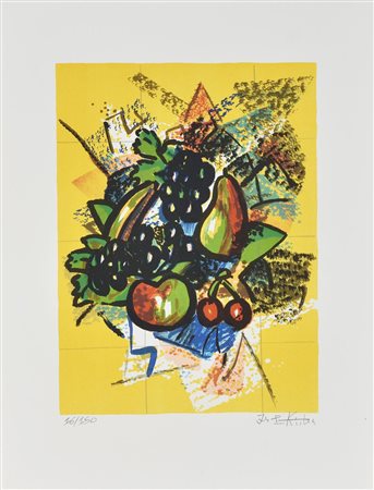 Ibrahim Kodra SENZA TITOLO serigrafia, cm 35x25; es. 16/150 firma e tiratura