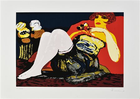 Salvatore Fiume SENZA TITOLO serigrafia, cm 50x69,5; es. XI/XXX firma,...