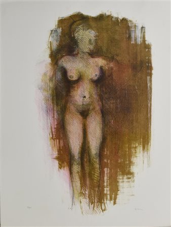 Giuseppe Ajmone NUDO litografia, cm 70x50; es. IX/XXV firma e tiratura...