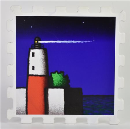 Tino Stefanoni FARO BIANCO E ROSSO stampa UV su FX high quality bianco, cm...